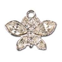 impex rhinestone metal butterfly shape charms silver crystal