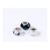 Impex A La Mode Large Hole Glass Beads Black/White Facet Mix