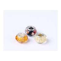 Impex A La Mode Large Hole Glass Beads Black/Gold Facet Mix