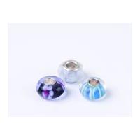 Impex A La Mode Large Hole Glass Beads Blue Stripe Mix