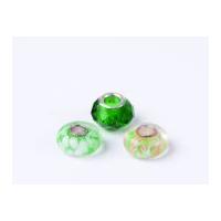 Impex A La Mode Large Hole Glass Beads Emerald Facet Floral Mix