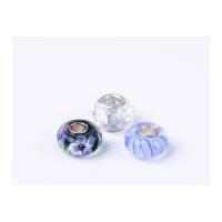 impex a la mode large hole glass beads clear facet floral mix