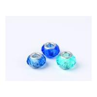 Impex A La Mode Large Hole Glass Beads Electric Blue Facet Mix