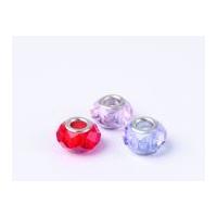 Impex A La Mode Large Hole Glass Beads Pink/Lilac/Red Facet Mix