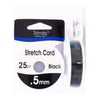 Impex Stretch Elastic Cord 0.5mm 25m Black