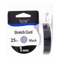Impex Stretch Elastic Cord 1mm 25m Black