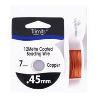 Impex Coated Bead Wire 0.45mm 12m Copper