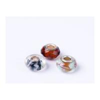 Impex A La Mode Large Hole Glass Beads Topaz Facet Floral Mix