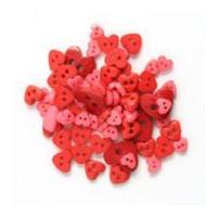 impex heart shape miniature buttons red