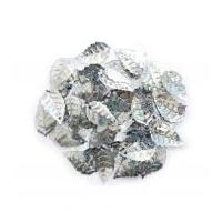 impex leaf shape holographic sequins silver