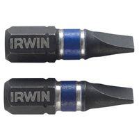 impact screwdriver bits slotted 8 x 25mm pack of 2