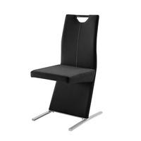 Image Metal Swinging Black Faux Leather Dining Chair