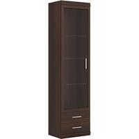Imperial Dark Mahogany Melamine Glazed Cabinet - Tall Narrow 1 Door 2 Drawer