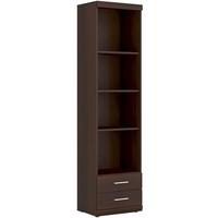 Imperial Dark Mahogany Melamine Open Shelving Cabinet - Tall Narrow 1 Drawer