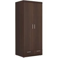 Imperial Dark Mahogany Melamine Cabinet - Tall Wide 2 Door 2 Drawer