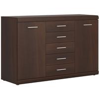 imperial dark mahogany melamine sideboard 2 door 5 drawer