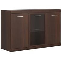 imperial dark mahogany melamine glazed sideboard 3 door