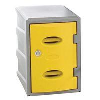 IM PLASTIC LOCKER 450HX320WX460MMDEEP YELLOW, KEY LOCK