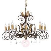 Impressive chandelier Amarilli bronze, 10-light