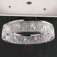 Impressive crystal hanging lamp Ring 110 cm chrome