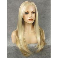 IMSTYLE 24\'\'Elegant Long Natural Straight Synthetic Lace Front Wig
