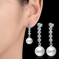 Imitation Pearl Drop Earrings Ball Earrings Jewelry Wedding Party Daily Casual Alloy 1 pair Silver