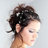 Imitation Pearl Headpiece-Wedding Special Occasion Outdoor Headbands Hair Combs Head Chain Hair Tool 1 Piece