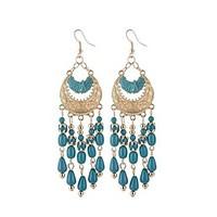 Imitation Opal Drop Earrings Jewelry Tassels Wedding Party Casual Alloy 1 pair Black White Red Blue