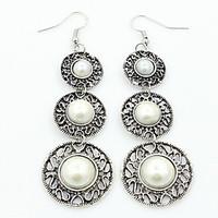 Imitation Pearl Alloy Fashion Circle Silver Jewelry Wedding Party Daily Casual Sports 1 pair