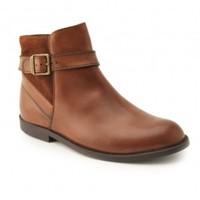 Imogen, Tan Leather/Suede Girls Zip-up Boots