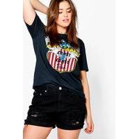 imogen ripped denim short black