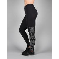 Impact Ladies Black High-Waisted Leggings / Black.White : Small