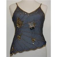 Impact-Size 14-Blue and Gold-Sleeveless Top.