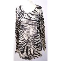 Impact - Small/ Medium Size - Charcoal & Cream - Animal Print & Diamante - Sweater