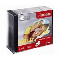 imation dvd r 4 7gb 120min 16x printable 10pk slim case
