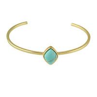 Imitation Turquoise Thin Cuff Bangles Christmas Gifts