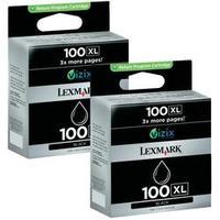 Ink cartridge 2 pack Original Lexmark 100XL replaced Lexmark 100, 100XL Black