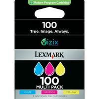 Ink cartridges combo pack Original Lexmark 100 replaced Lexmark 100 Cyan, Magenta, Yellow