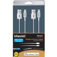 INFAPOWER Charge and Sync Cables with Lightning Connector Twin Pack