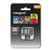 Integral Micro Secure Digital Card 4GB with SD Adaptor High Capacity