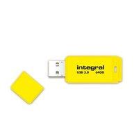 integral neon 64gb usb 30 flash drive yellow