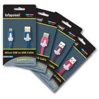 infapower rainbow micro usb to usb 20 usb cable 1m mixed colours p016