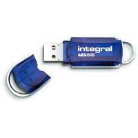 Integral Courier Advanced Encryption Standard (AES) 4GB USB 2.0 Encrypted Flash Drive Blue
