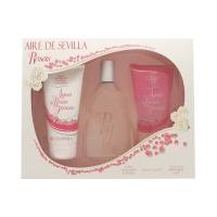 Instituto Español Aire de Sevilla Agua de Rosas Frescas Gift Set 150ml EDT Spray + 150ml Shower Gel + 150ml Body Cream
