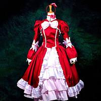 Inspired by Black Butler Elizabeth Anime Cosplay Costumes Cosplay Suits / Dresses Patchwork Red Long SleeveDress / Headband / Shawl /