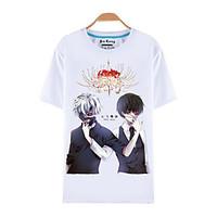 Inspired by Tokyo Ghoul Ken Kaneki Anime Cosplay Costumes Cosplay T-shirt Print White Short Sleeve Top