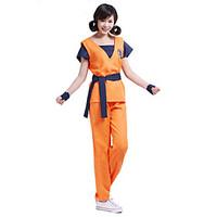 Inspired by Dragon Ball Son Goku Anime Cosplay Costumes Cosplay Suits Print Orange Short Sleeve Top / Pants / Belt