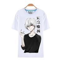 Inspired by Tokyo Ghoul Ken Kaneki Anime Cosplay Costumes Cosplay T-shirt Print White Short Sleeve Top / T-shirt