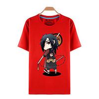 Inspired by Naruto Sasuke Uchiha Anime Cosplay Costumes Cosplay T-shirt Print Red Short Sleeve Top