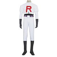 Inspired by Pocket Monster Team Rocket James Video Game Cosplay Costumes Cosplay Suits Solid White Long SleeveTop / Pants / Gloves /